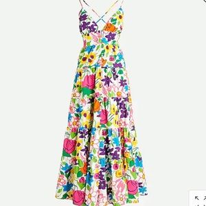 J crew dress - Cotton-poplin button-up dress in vibrant garden - size M / NWT